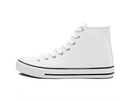 Altitude Unisex Retro High Top Canvas Sneaker - white