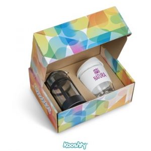 Kooshty Kupper Set With Black Plunger - White