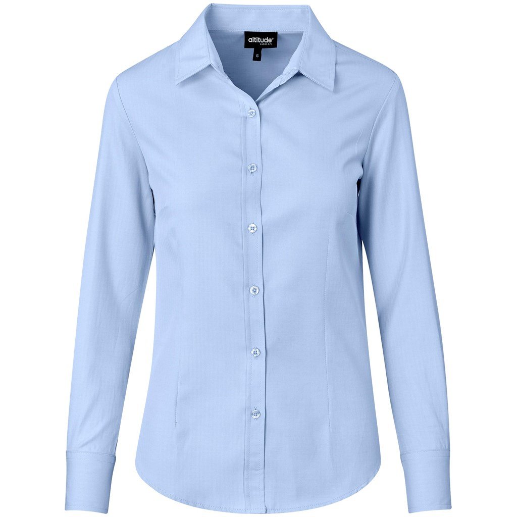 Altitude Long Sleeve Nottingham Shirt - Ladies - sky blue