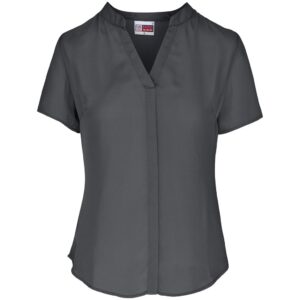 US Basic Ladies Short Sleeve Ava Blouse - charcoal (BAS-11209)