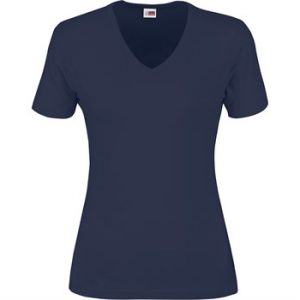 US Basic Super Club 165 V-Neck T-Shirt - Ladies - navy (BAS-9001)