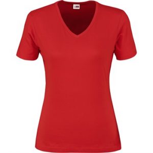US Basic Super Club 165 V-Neck T-Shirt - Ladies - red (BAS-9001)