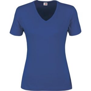 US Basic Super Club 165 V-Neck T-Shirt - Ladies - royal blue (BAS-9001)