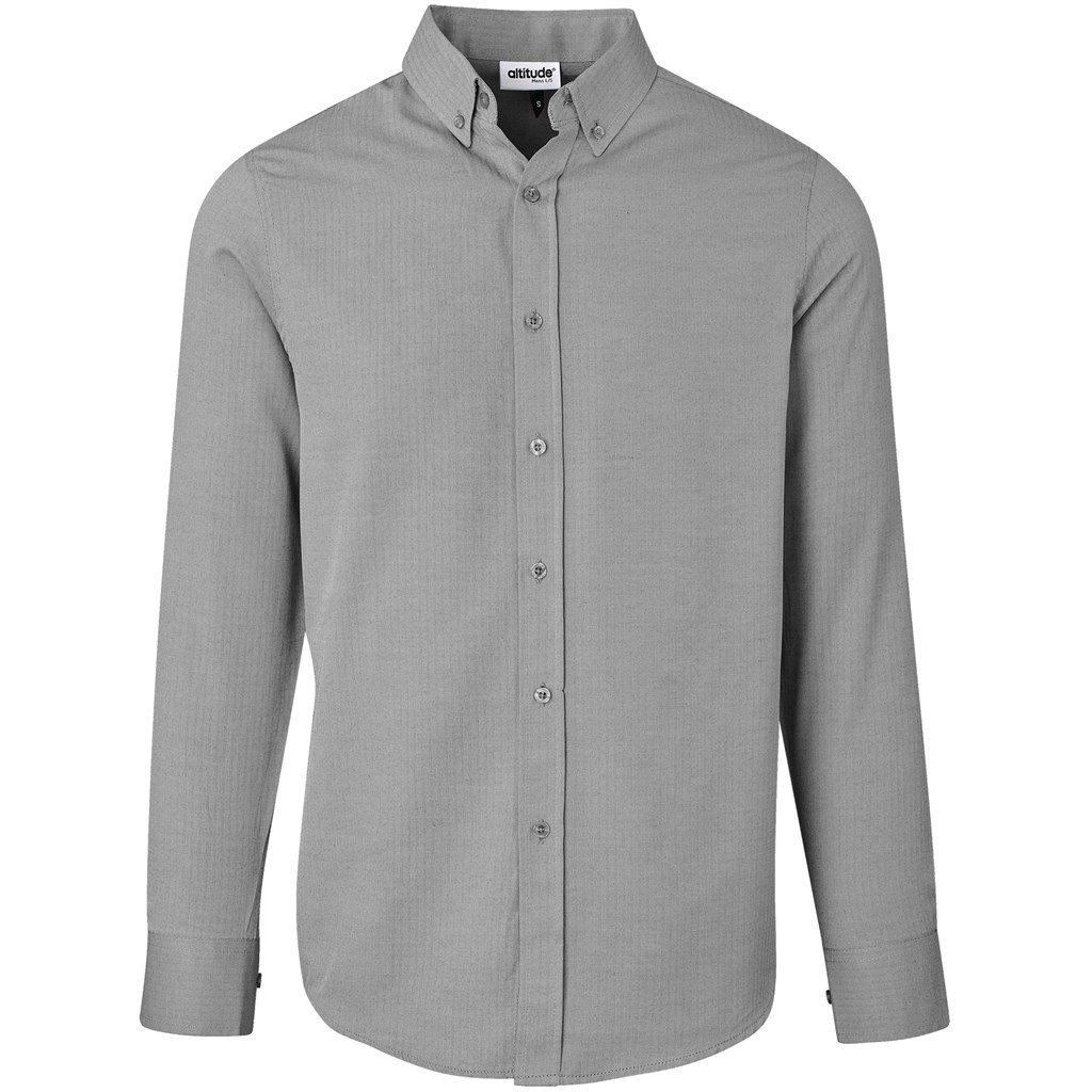 Altitude Long Sleeve Nottingham Shirt - Mens - grey