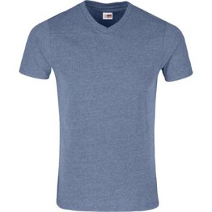 US Basic Michigan Melange V-Neck T-Shirt - Mens - blue (BAS-9002)