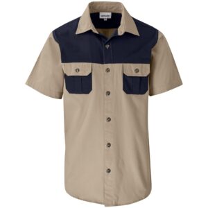Altitude Short Sleeve Serengeti 2-Tone Bush Shirt - Mens - stone