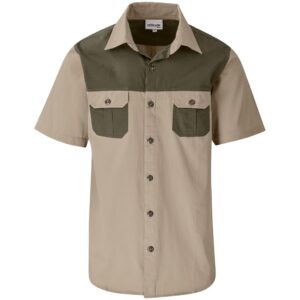 Altitude Short Sleeve Serengeti 2-Tone Bush Shirt - Mens - stone military green