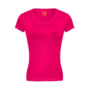 Ladies Fitted V-Neck T-Shirt - fuchsia