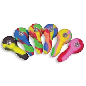 Rasta Pipe - Silicone with steel bowl - 13cm (assorted) (Pipe8540)