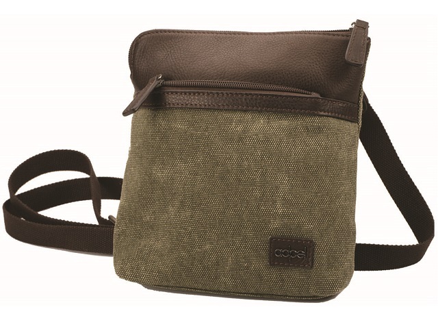 Canvas Cross Body Bag with Genuine Leather Trims (CL-103)