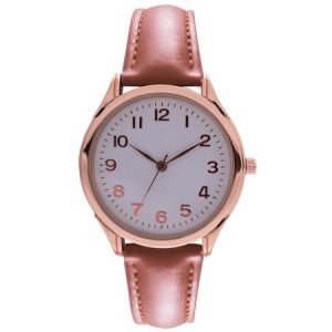 Classic Leatherette Watch (Gents) - Tan-Rosegold (NL307GNR)