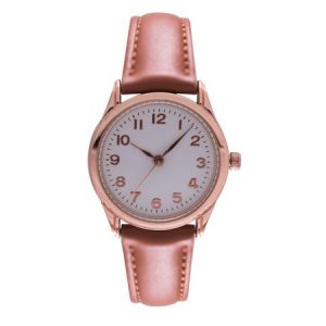 Classic Leatherette Watch (Ladies) - Tan-Rosegold (NL307LNR)