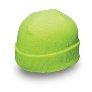 Cuffed Knitted Beanie - lumo yellow (B001)