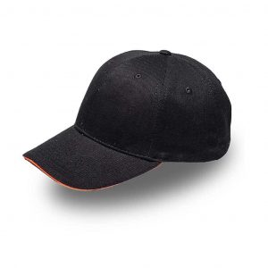 Sandwich Brushed Cotton Cap - black/orange (V6001)