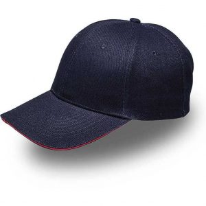Sandwich Brushed Cotton Cap - navy/red (V6001)