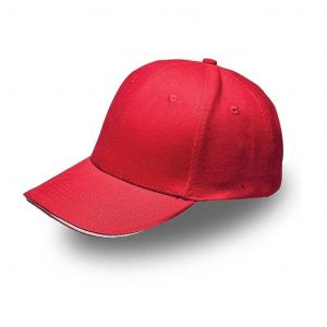 Sandwich Brushed Cotton Cap - red/white (V6001)