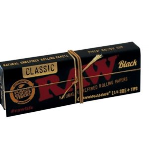 RAW Paper - Black Connoisseur 1 1/4 and tips (RAW042)