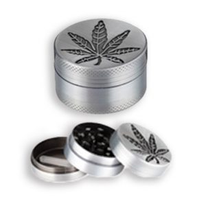 Tobacco Grinder - 3 Part Weed Leaf 40mm (TBGR039)
