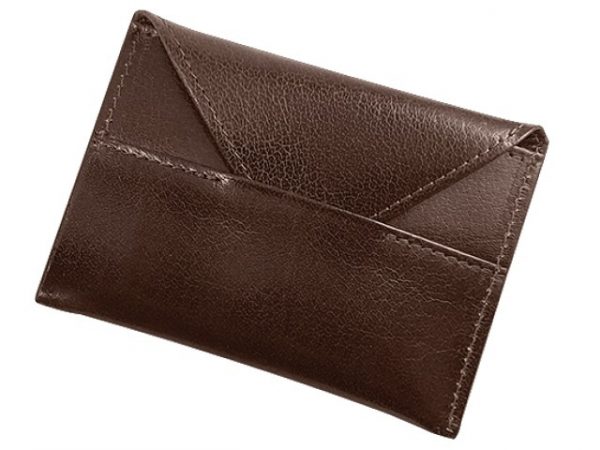 Vitello Leather business card holder - brown (6613)