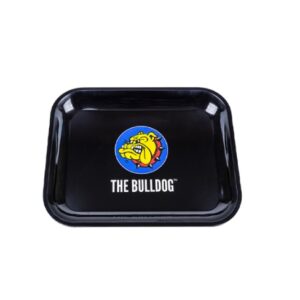 Bulldog Rolling Tray - Black - Small, Large Logo (18cm) (BRTS02)