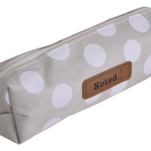 Noted Polkadot Pencil Case - grey and white (ND013)
