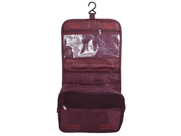 Velcro Hanging Toiletry Bag - maroon (P2555M)