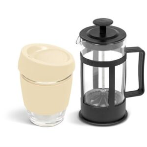 Kooshty Kupper Set With Black Plunger - Cream