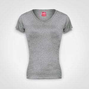 Ladies Fitted V-Neck T-Shirt - grey