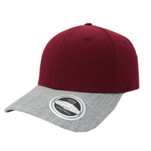 Uflex 6 Panel Curved Peak Snapback - burgundy/grey (U15608)