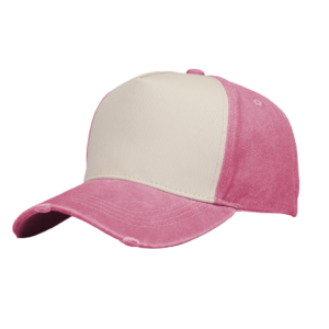 Pigment Washed 5 Panel Cap - coral pink/stone (F21500)