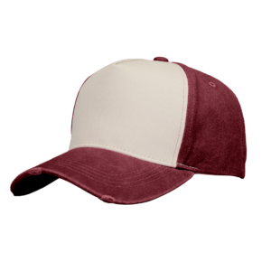 Pigment Washed 5 Panel Cap - maroon/stone (F21500)