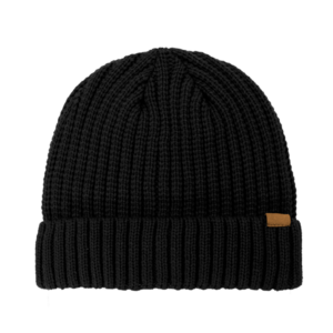 Rib Knit Cuffed Beanie - black (B2200)