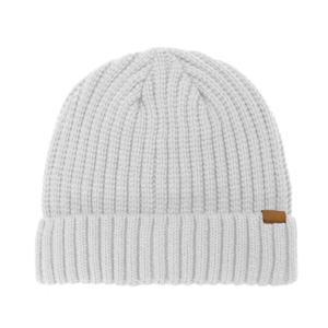 Rib Knit Cuffed Beanie - white (B2200)