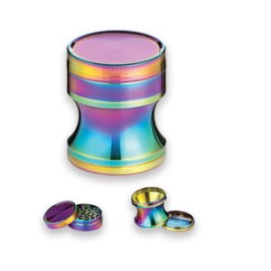 Tobacco Grinder - 4 Part Super Hero - Metal Rainbow (TBGR044)