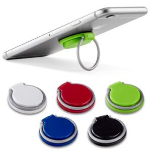 Coil-Ring Grip and Phone Stand - black