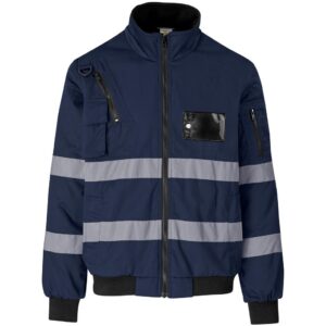 Altitude Techno Padded Hi-Viz Reflective Bunny Jacket - navy