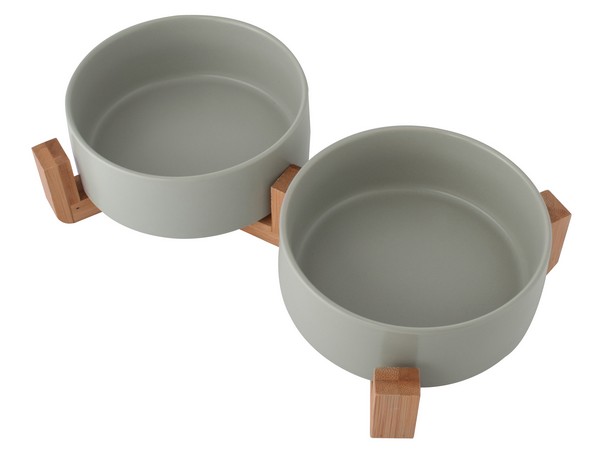 2-Piece Pet Bowl and Stand - grey (P2585H)