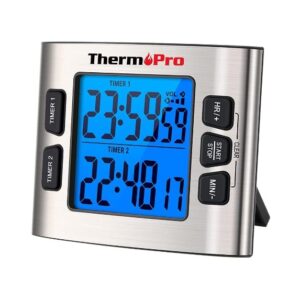 ThermoPro Digital Kitchen Timer with Dual Countdown Stop Watches (TM-02)