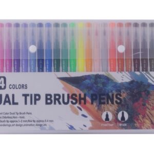 24-Piece Dual Tip Brush Pen Set (ST370)