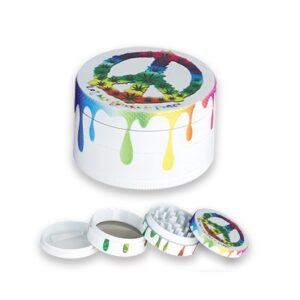 Tobacco Grinder - 4 Part Metal Coloured Drips (TBGR047)