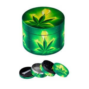Tobacco Grinder - Rasta Leaf 47mm (TBGR048)
