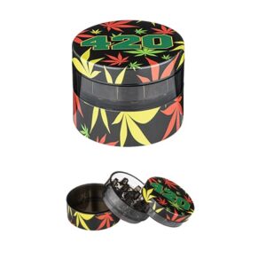 Tobacco Grinder - Rasta Leaf Plastic Grinder 54mm (TBGR053)