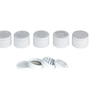Tobacco Grinder - White Aluminium 47mm (TBGR050)