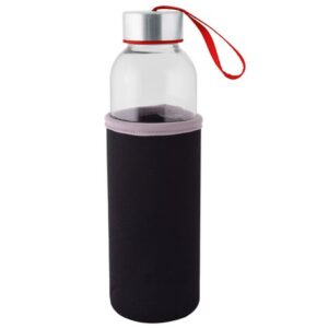 500ml Glass Bottle with Neoprene Sleeve - red (P2602R)