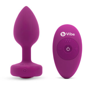 B-Vibe Vibrating Jewel Plug S/M Pink Ruby