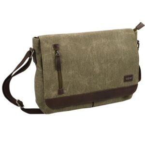 Canvas Shoulder Bag with Genuine Leather Trims (CL-104)