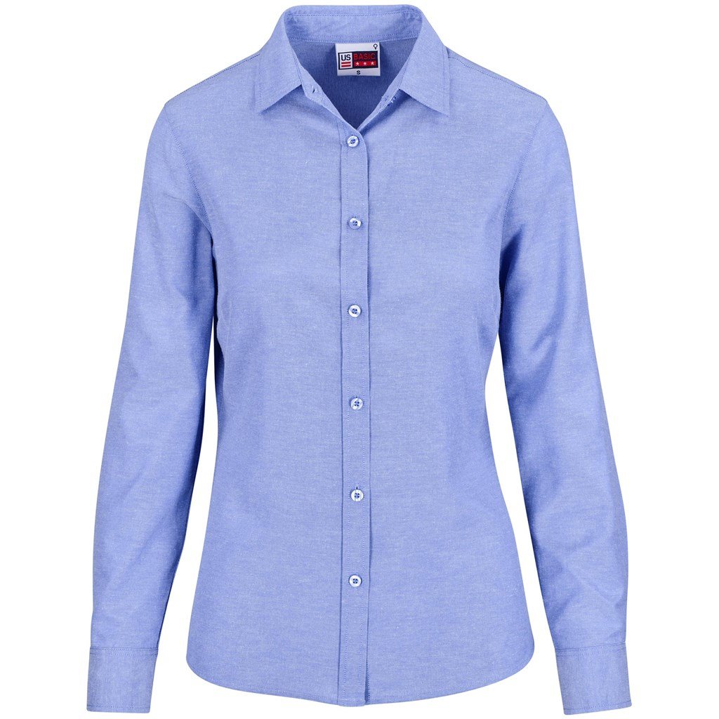 Altitude Long Sleeve Oxford Shirt - Ladies - sky blue