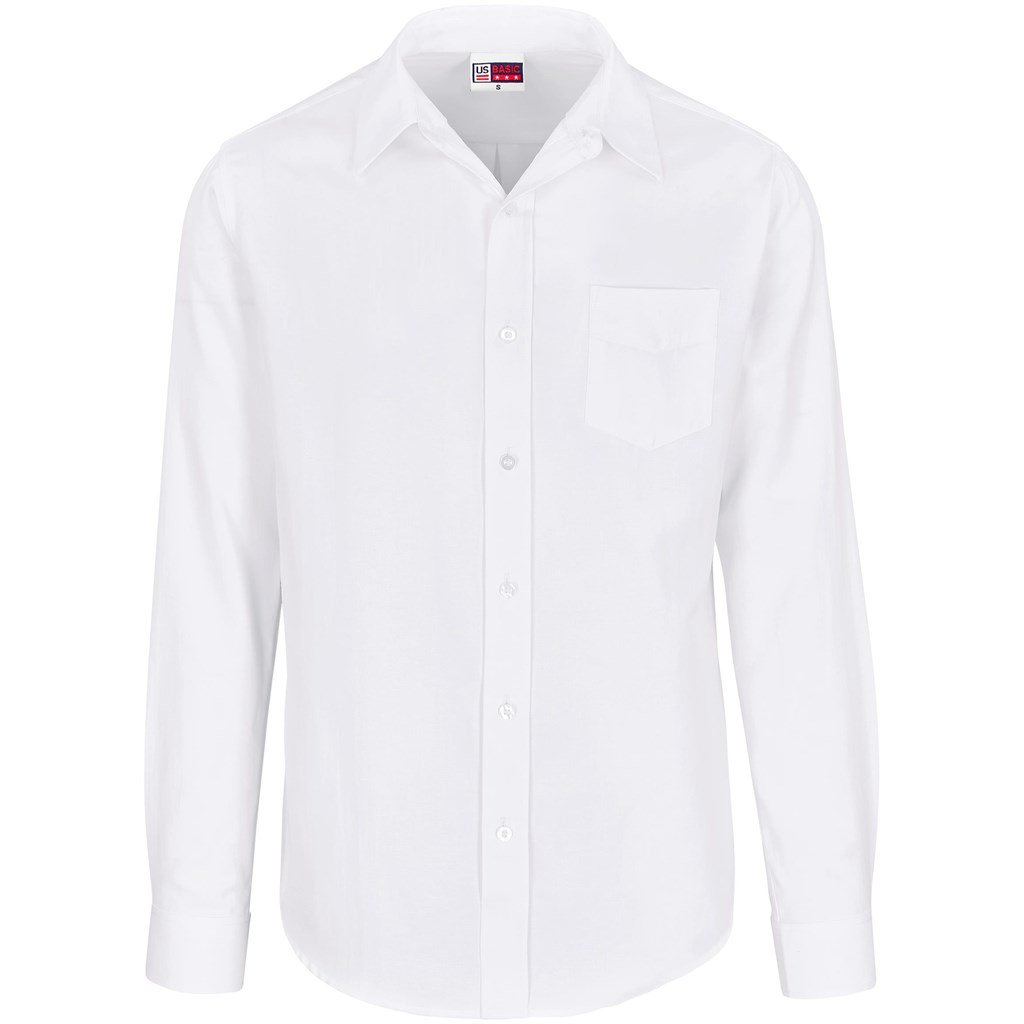 US Basic Long Sleeve Oxford Shirt - Mens - white (AL-181)