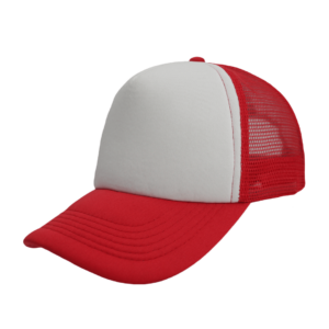Foam Polysnap Curved Peak - red/white (S19500)
