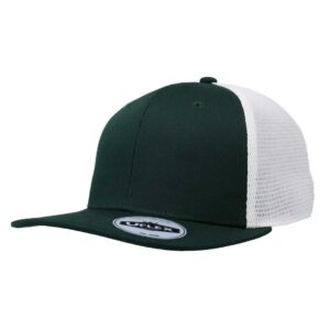 Uflex Polycotton 6 Panel Trucker - bottle green/white (U23602)